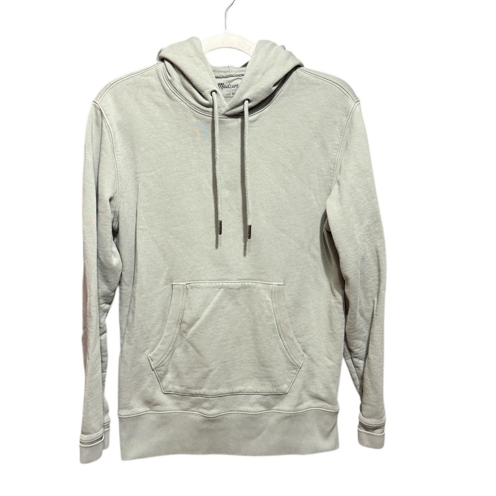 Madewell Light Green Heathered Cotton Pullover Hoodie Sweatshirt Size XS